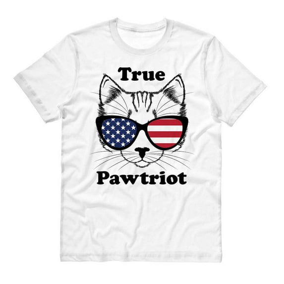 True Pawtriot 4th Of July Cat Shirt Medium White