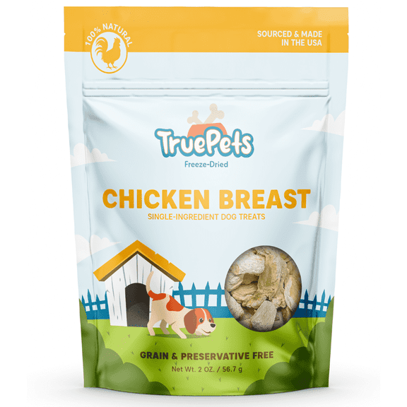True Pets Freeze-Dried Chicken Breast Dog Treats, 2 oz. Bag