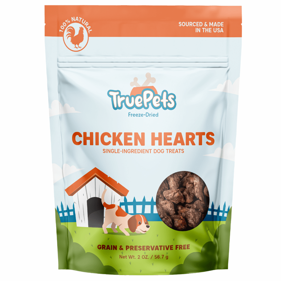 True Pets FreezeDried Chicken Hearts Dog Treats, 2 oz. bag
