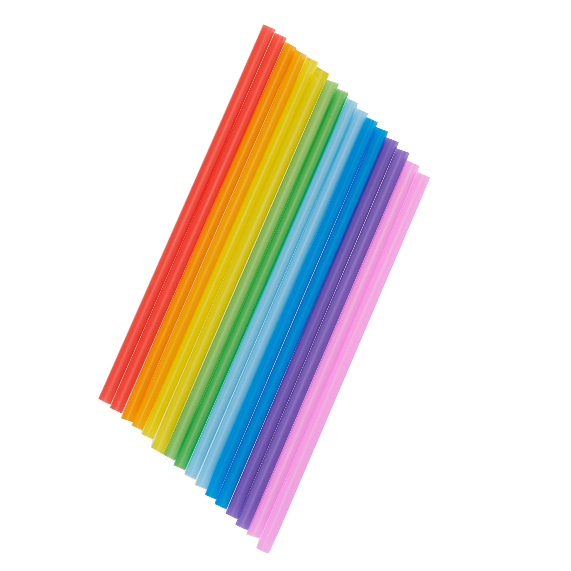 True Multicolor Long Disposable Plastic Straws, Set of 100