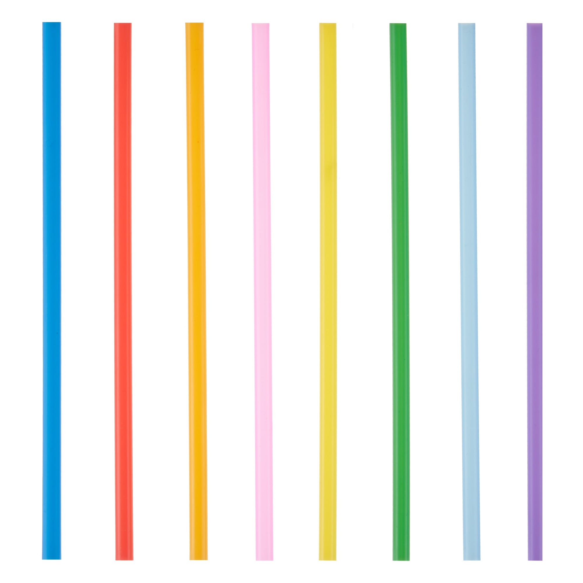 True Multicolor Long Disposable Plastic Straws, Set of 100