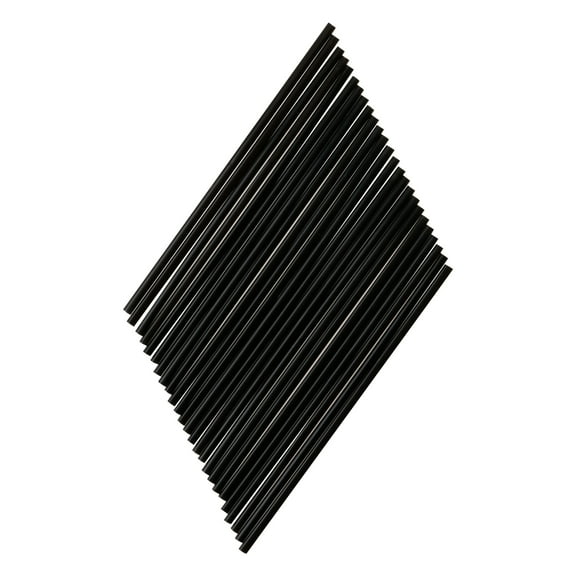 True Plastic Straws for Cocktails, Iced Coffee, Juice, 7" Set of 100, Black