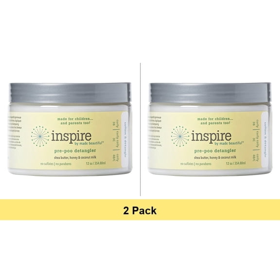 Made Beautiful Pre Poo Detangling Conditioner 12 oz - 2 Pack Bundle