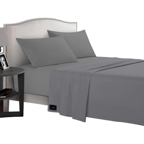 True Queen Grounding Sheet with 15 feet Grounding Cord, 10% Silver Fiber Grounding Flat Sheet Improve Sleep Reduce Pain Inflammation(90x102 inch)