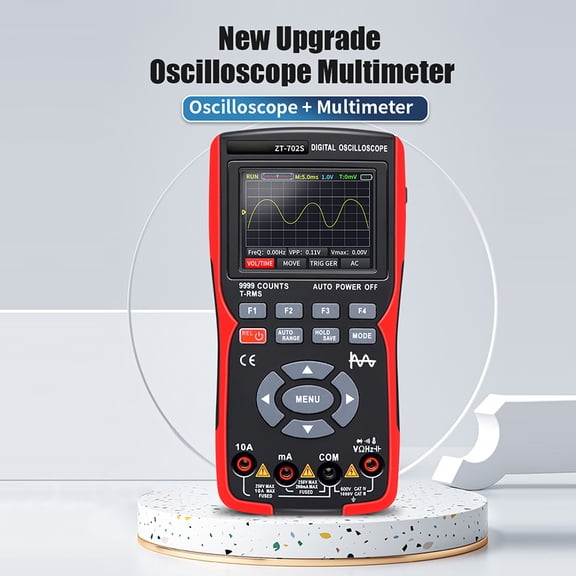 True RMS Multimeter 2in1 Digital Oscilloscope Multimeter 48MSa/s Sampling Rate 10Mhz Bandwidth 9999 Counts True RMS 2.8inch IPS Color Display Multimetro