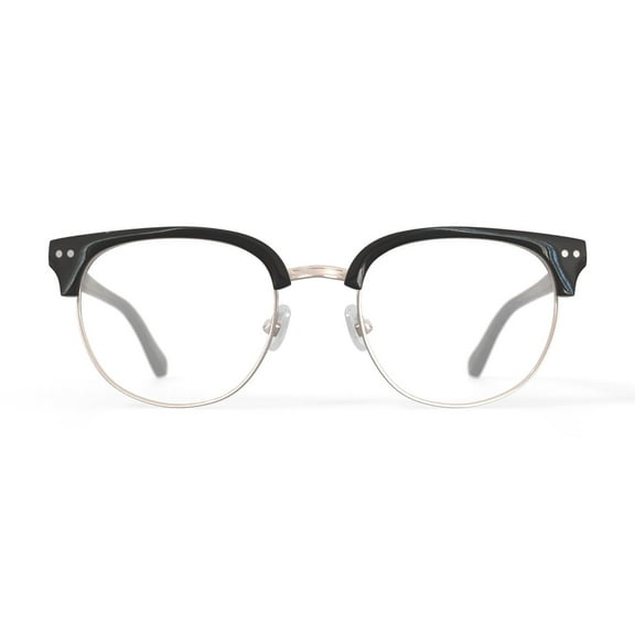 True Religion Men's T008 Browline Prescription Eyeglasses with Case, Black