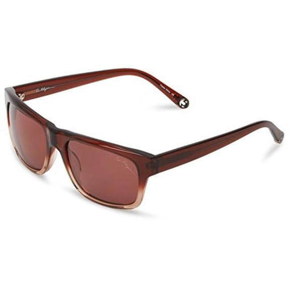True Religion Sunglasses Jamie Rectangular Sunglasses,Brown & Light Brown,55 mm