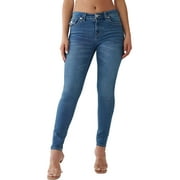True Religion Womens Jennie Curvy Mid-Rise Medium Wash Skinny Jeans