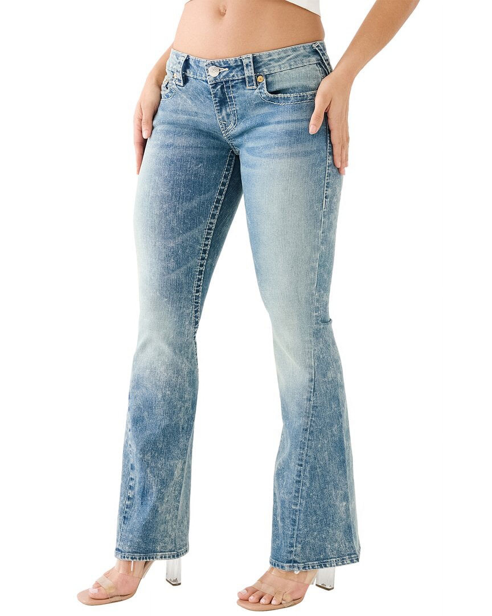 True Religion womens Medium Wash Low-Rise Joey Big T Vintage Flare