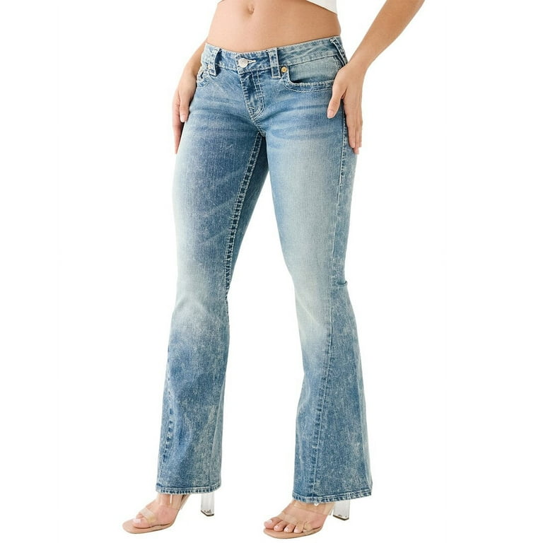 True Religion womens Medium Wash Low-Rise Joey Big T Vintage