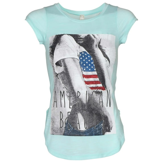 True Rock Jr Women's American Beauty Graphic T-Shirt (Emerald, Small)