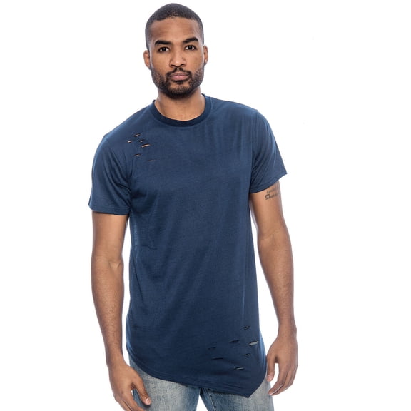 True Rock Men's Andy Plain Cutout Casual T-Shirt (Navy, Small)