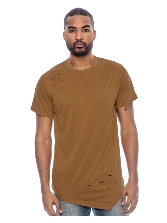 Men's Andy Plain Cutout Casual T-Shirt (Timber, Medium)