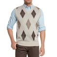thumbnail image 1 of True Rock Men's Argyle V-Neck Sweater Vest (Beige/Brown, X-Large), 1 of 3