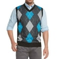 thumbnail image 1 of True Rock Men's Argyle V-Neck Sweater Vest (Black/Blue/Gray, X-Large), 1 of 3