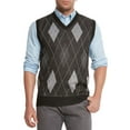thumbnail image 1 of True Rock Men's Argyle V-Neck Sweater Vest (Black/Gray, Medium), 1 of 3