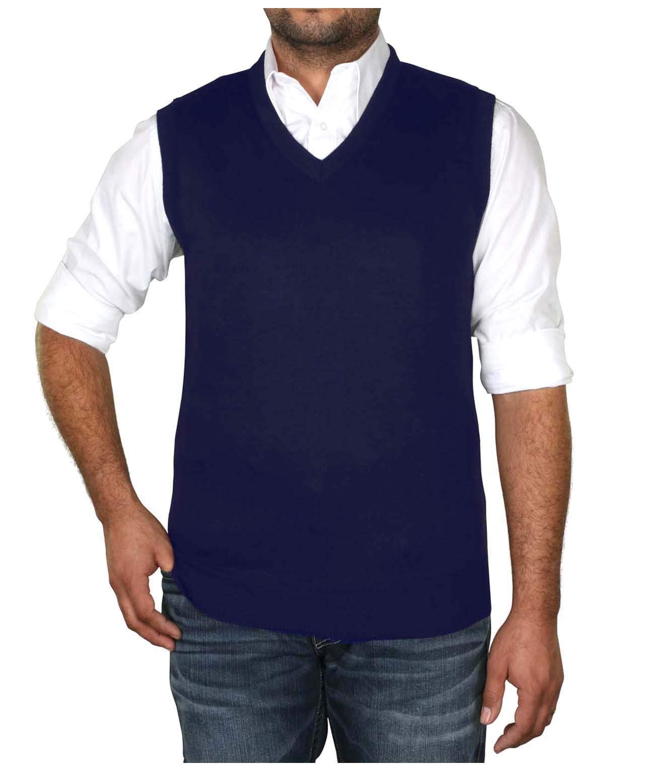 True Rock Men's Argyle V-Neck Sweater Vest (Dark Navy, XX-Large)