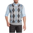 thumbnail image 1 of True Rock Men's Argyle V-Neck Sweater Vest (Heather Gray/Blk/Blue, X-Large), 1 of 4