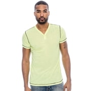 True Rock Mens Cruise V-Neck Casual T-Shirt Neon Yellow, Large