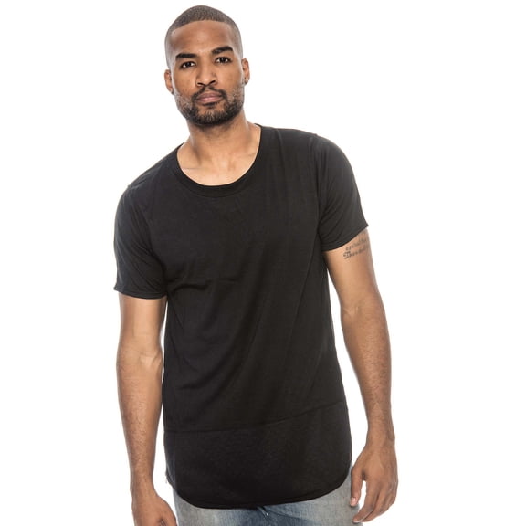 True Rock Men's Eagle Textured Panel & Side Zip T-Shirt (Black, Large)