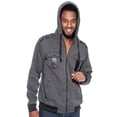 thumbnail image 1 of True Rock Men's Full Zip Hooded Jacket (Charcoal, Large), 1 of 1