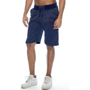 True Rock Men's Jackson Marled Fleece Casual Shorts (Navy Marl, Small)