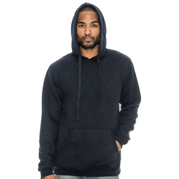 True Rock Men's Pullover Textured Hoodie (Navy, Small)
