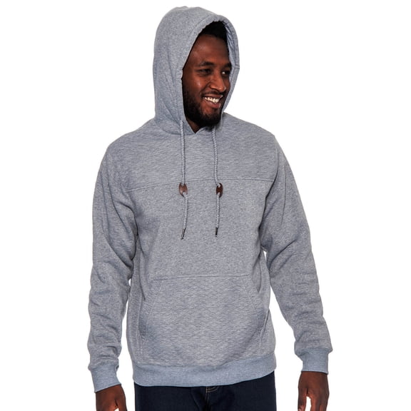 True Rock Men's Textured Hoodie Pullover (Heather Grey, Small)