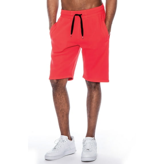 True Rock Men's William Fleece Casual Shorts (Red, Small)