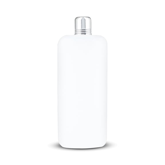 True Rogue Discreet White Plastic Flask with Aluminum Shot Glass Cap