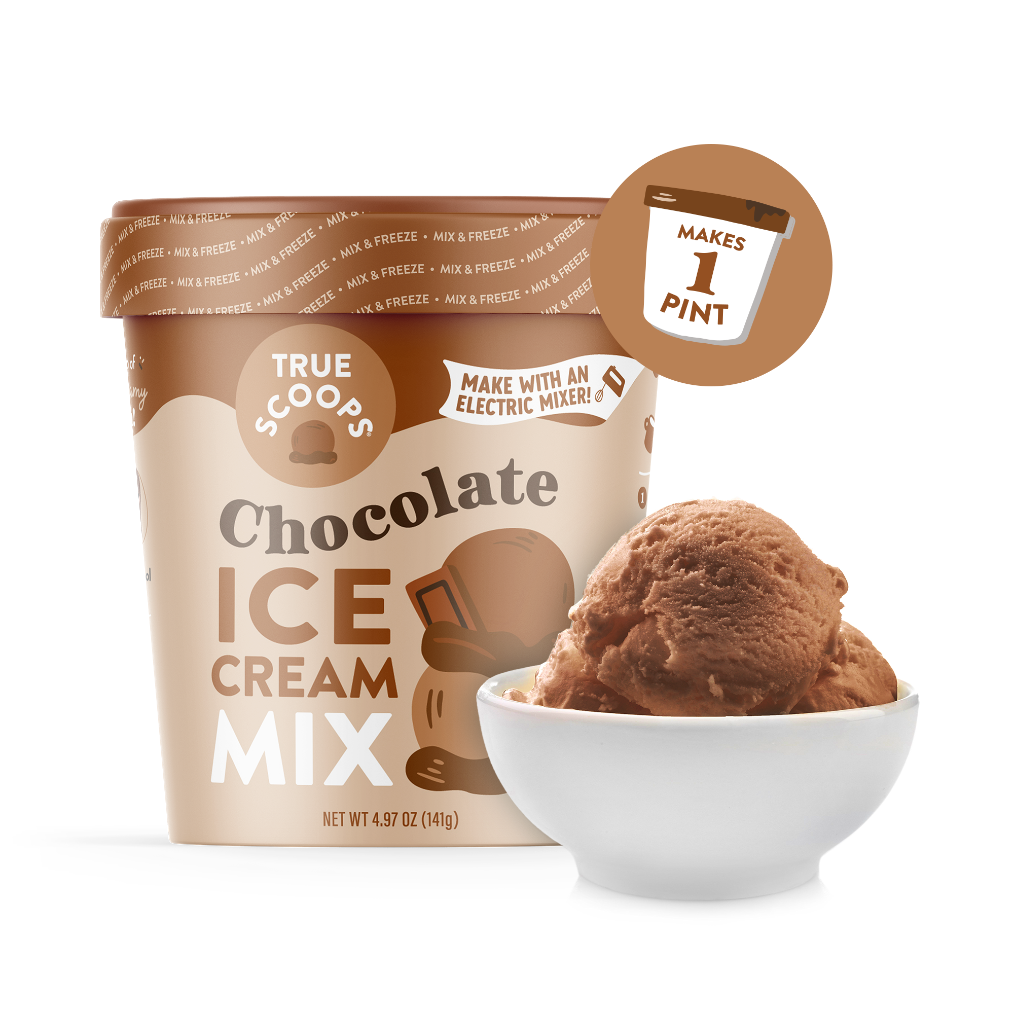 True Scoops Chocolate Ice Cream, 4.97oz