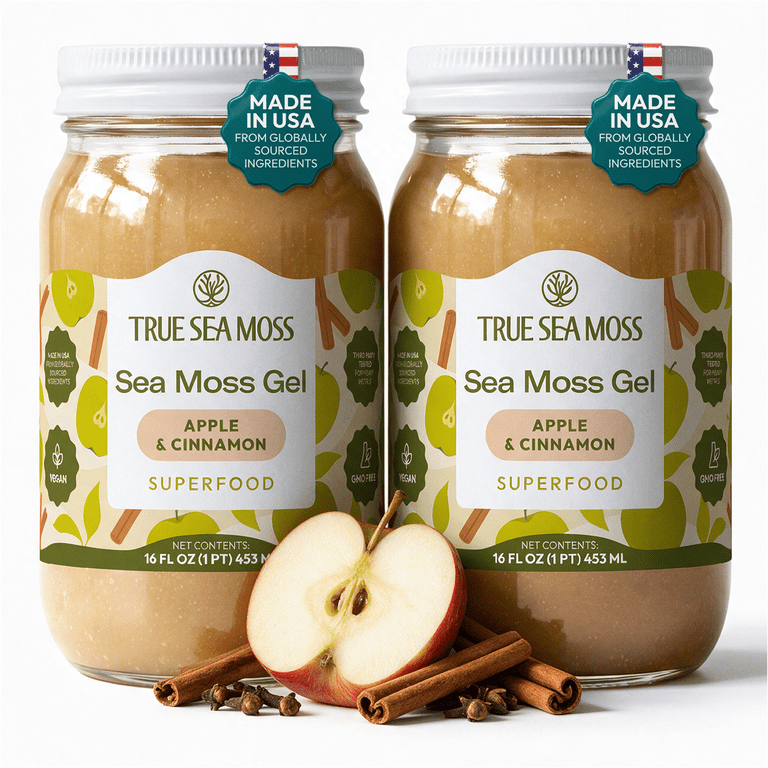 True Sea Moss, Irish Sea Moss Gel, 32 fl oz, Apple and Cinnamon