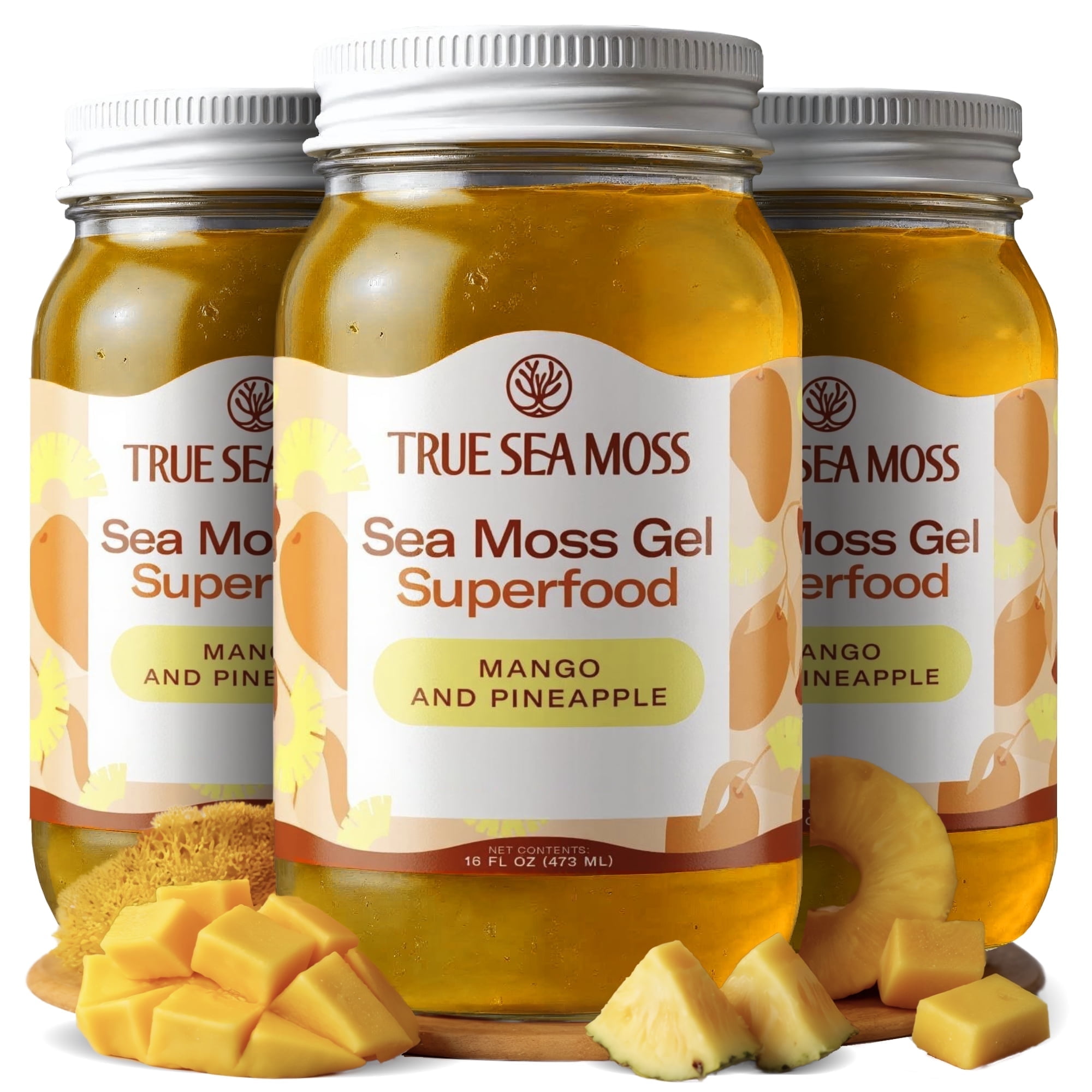 True Sea Moss, Mango Pineapple Irish Sea Moss Gel, Raw