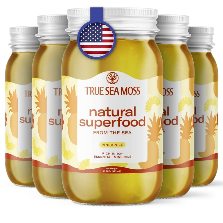 TrueSeaMoss Wildcrafted Irish Sea Moss Gel, Natural Pineapple