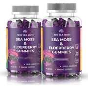 True Sea Moss Sea Moss Gummies with Elderberry, 120 Count 2 Pack