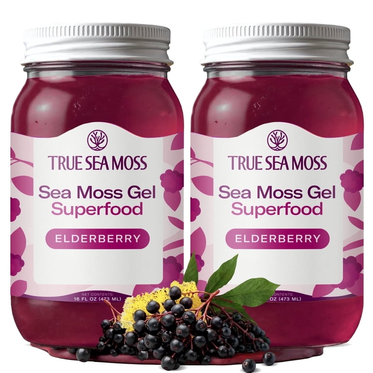 True Sea Moss Wildcrafted Irish Sea Moss Gel with Elderberry 32 oz