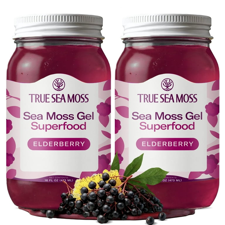 True Sea Moss Wildcrafted Irish Sea Moss Gel with Elderberry 32 oz