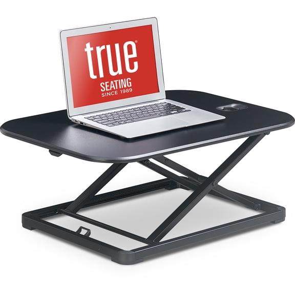 True Seating Ergo Standing Desk Converter, Height Adjustable, Black, 26.8 inch