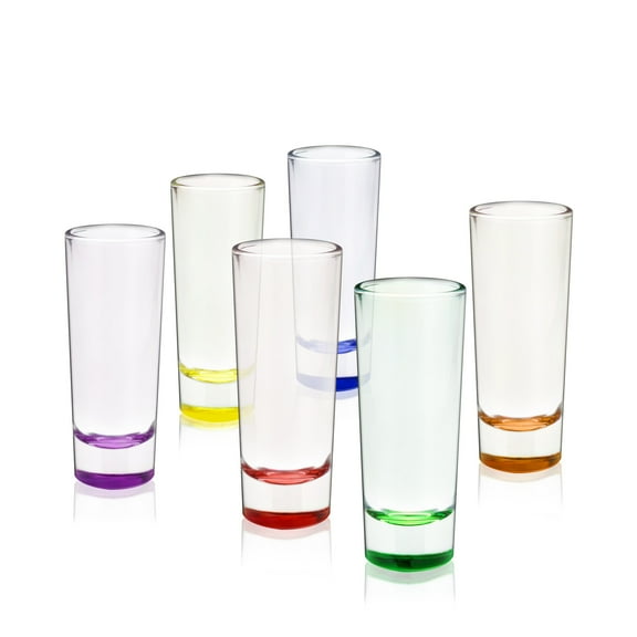 True Shot Glasses, Shooters for Tequila and Whiskey, Home Bar 2 oz Set of 6