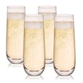 thumbnail image 1 of True Stemless Champagne Flutes for Birthday, Wedding Gifts, 9oz Set of 4, 1 of 9