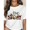 thumbnail image 1 of True Story Christmas Tree House Plaid Pattern Women's T-Shirt Holiday Gift For Xmas Festive Wear, 1 of 6