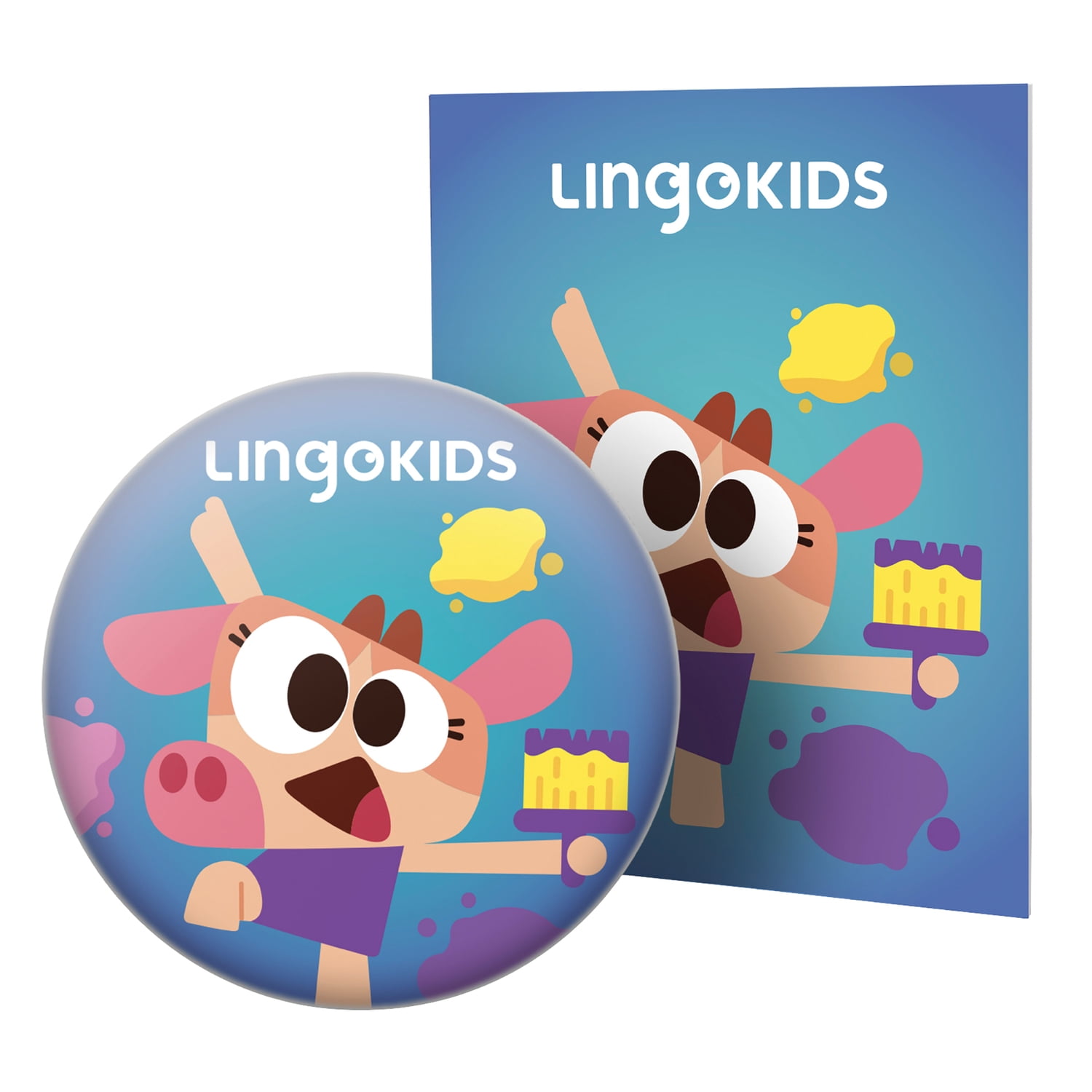 ONANOFF StoryShield Screen-Free Audio Storytelling Disk for StoryPhones (Learn About Art + Music with Cowy), STSH-LINGOKIDS-COWY