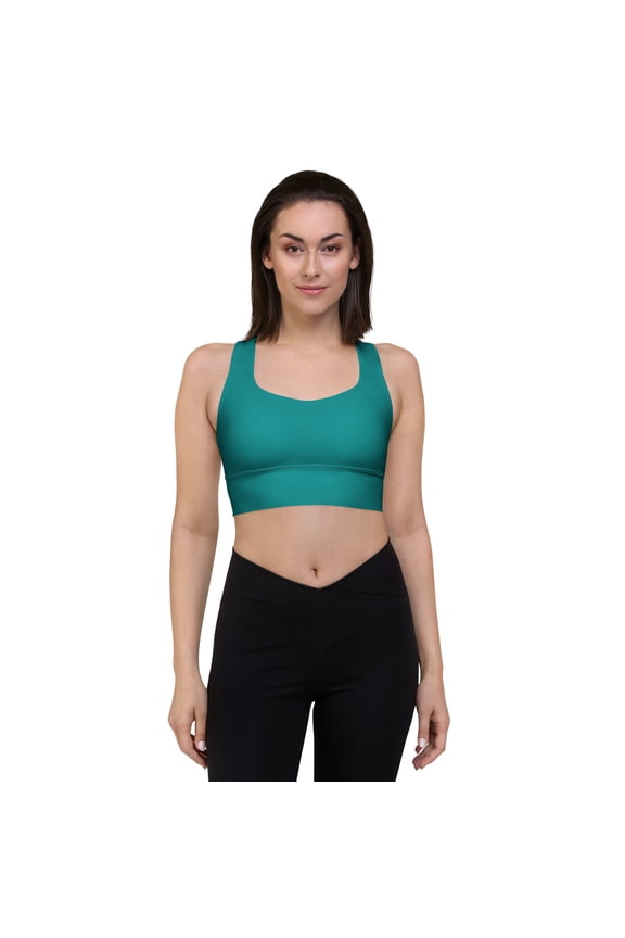 True Teal Color Sports Bra with Lining and Removable Padding