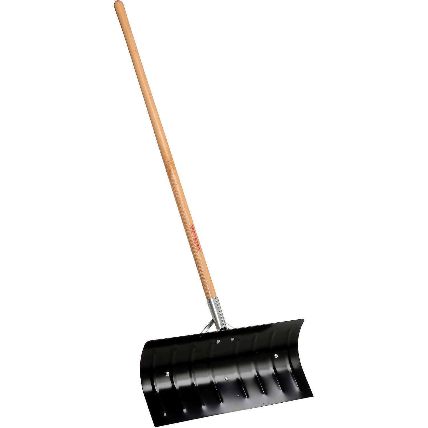 True Temper 24" Steel Blade Snow Pusher Shovel W/ Straight Wood Handle
