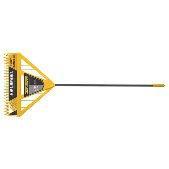 True Temper 2704000 Dual Tine Poly Head Steel Handle 26" Yellow Color Leaf Rake