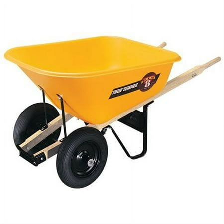 True Temper BP8 10SB 8 Cubic Foot Yellow Poly 2 Wheel Wheelbarrow