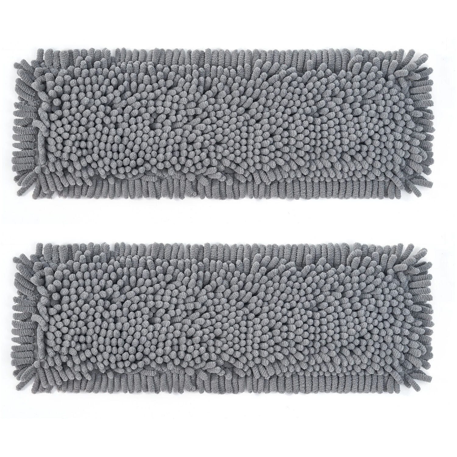 Gray Chenille Wet and Dry Mop Pad Replacement Set