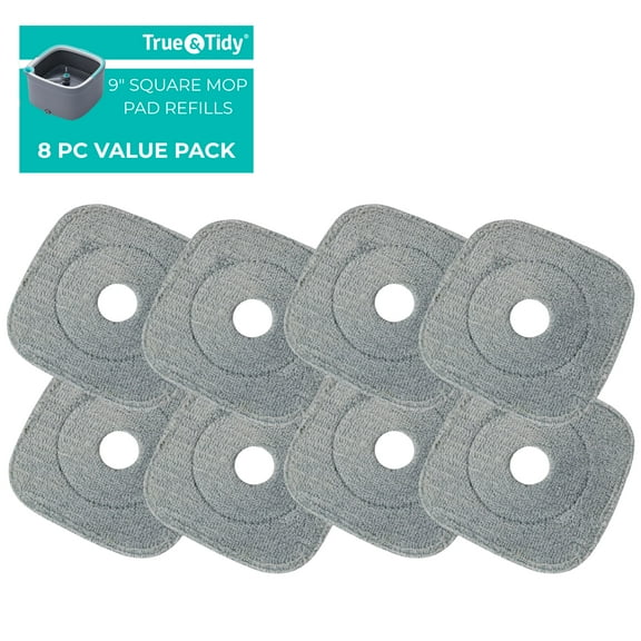 True & Tidy Tidy Microfiber Cleaning Pads, 8-Piece Replacement Spin Mop Set