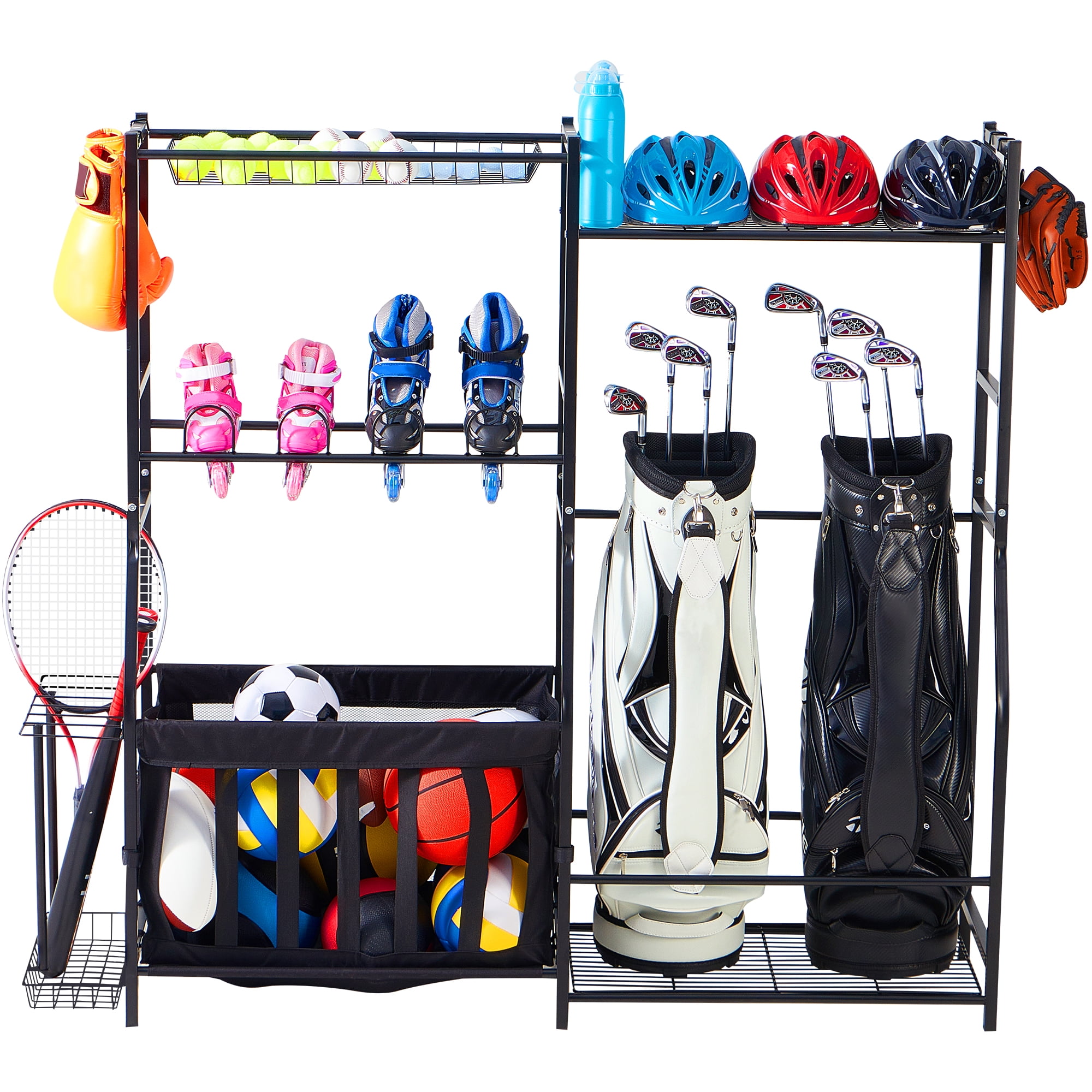True Tidy Garage Sports Equipment Organizer with Baskets and