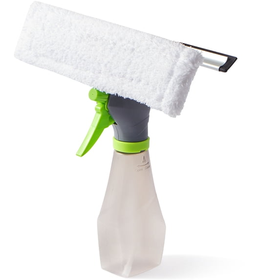 True & Tidy Glass Cleaner Spray Bottle with Built-in Squeegee